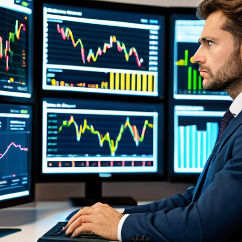 A professional corporate valuation specialist, fully clothed in a modest business suit, is intently focused on multiple glowing screens displaying complex data analytics, financial models, and AI-driven predictive charts in a sleek, modern office. The specialist's expression is thoughtful and intelligent, reflecting deep insight and expertise. The pose is natural, with perfect anatomy, correct proportions, well-formed hands, and proper finger count. The atmosphere is calm and professional, emphasizing the integration of technology in financial analysis. Safe for work, appropriate content, fully clothed, professional dress, high-quality photography, realistic.