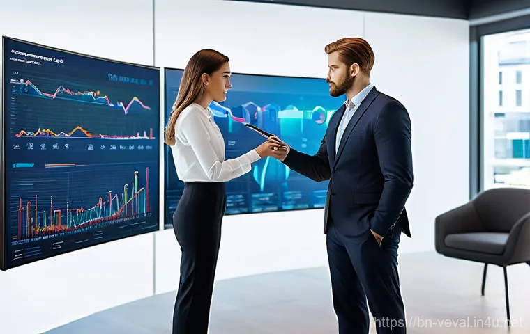 기업가치평가사 기업 운영 전략 - **Prompt 1: Digital Business Insight**
    "A diverse male and female business expert, professionall...