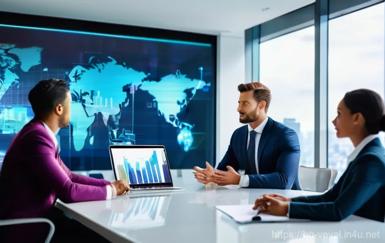 기업가치평가사 기업 가치 평가 사례 - **Prompt:** A diverse group of business professionals, including a female CEO and male investors, in...