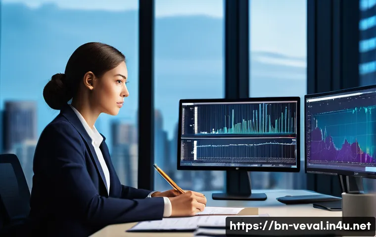 기업가치평가사 직무 분석 - **Prompt:** A focused male or female business valuation analyst, in their late 20s to early 30s, dre...