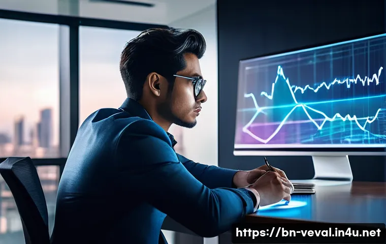 기업가치평가사 회계 처리 방법 - **Prompt:** A young, focused entrepreneur, dressed in smart casual attire, sits at a sleek, minimali...